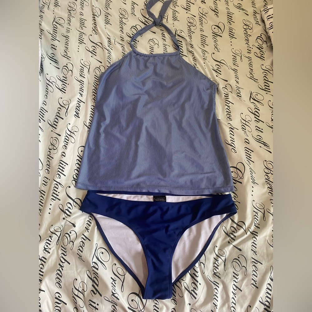 Blue & White Cromer Bathing Suit